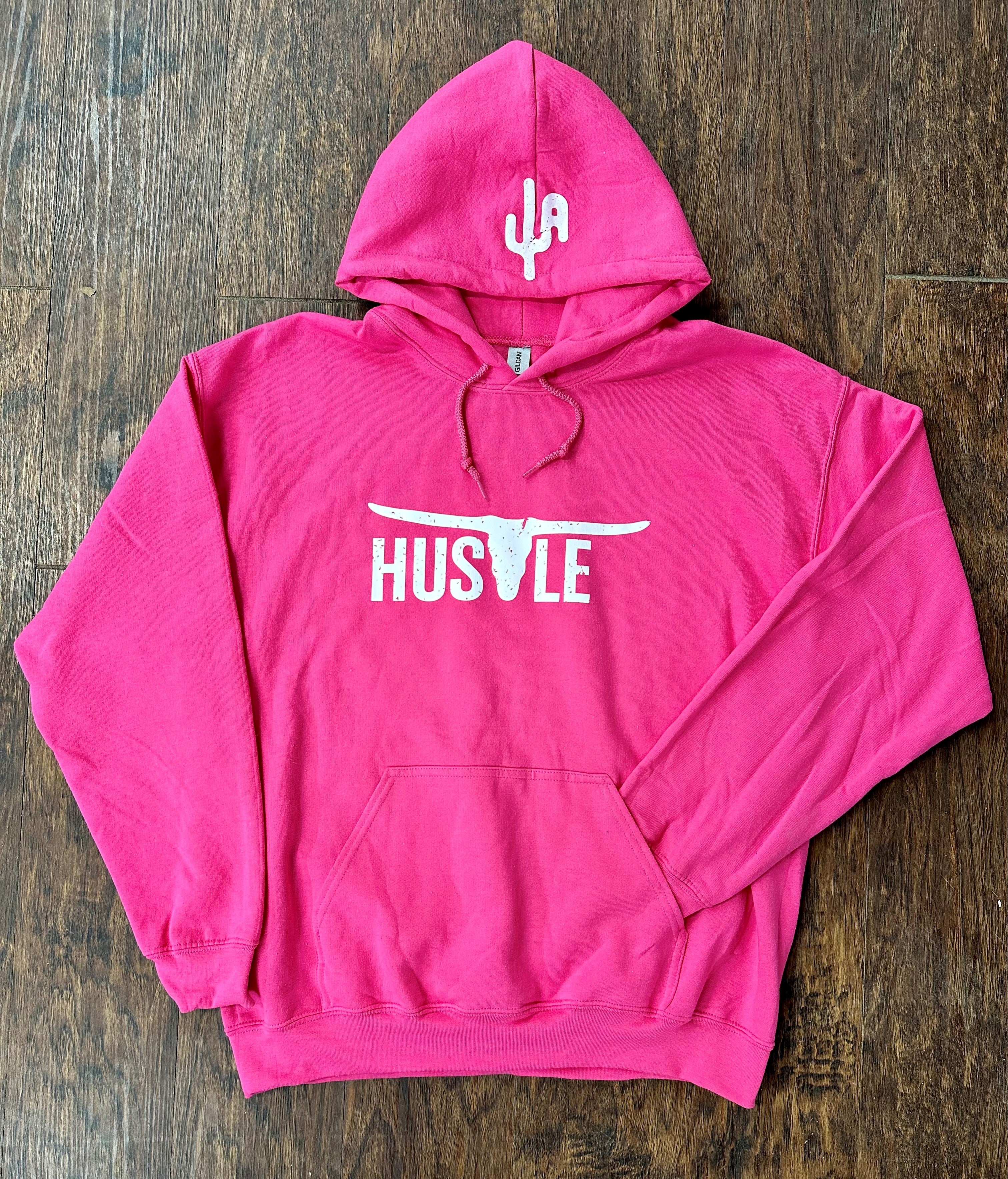 Hustle - Pink Adult Hoodie