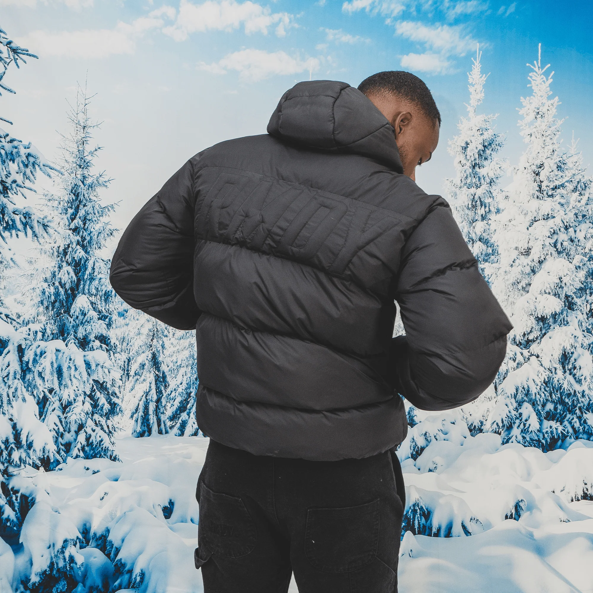 Black Kabru Hooded Puffer Jacket